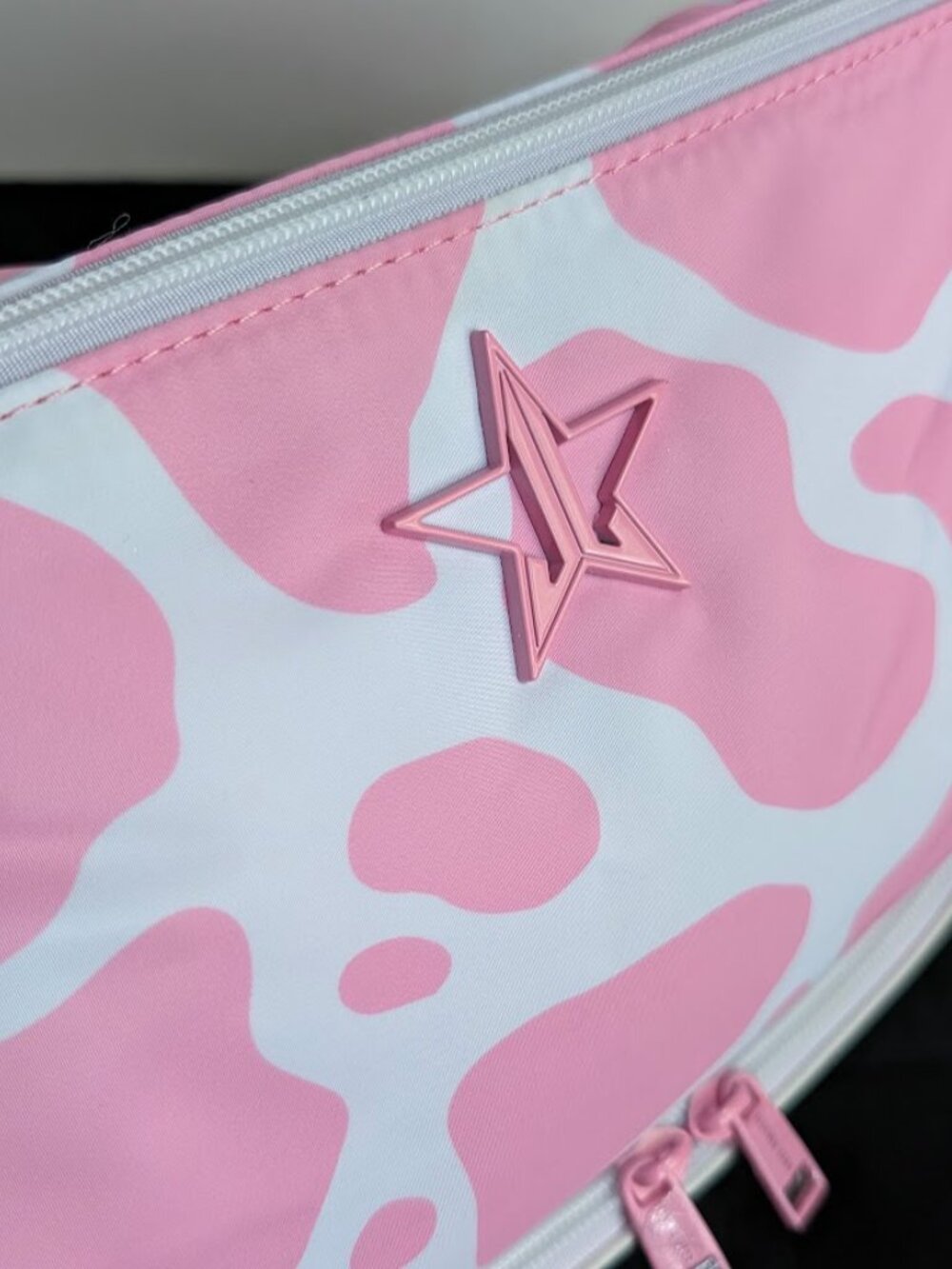 Discontinued Jeffree Star Star Milk Travel Cow Print Makeup Bag